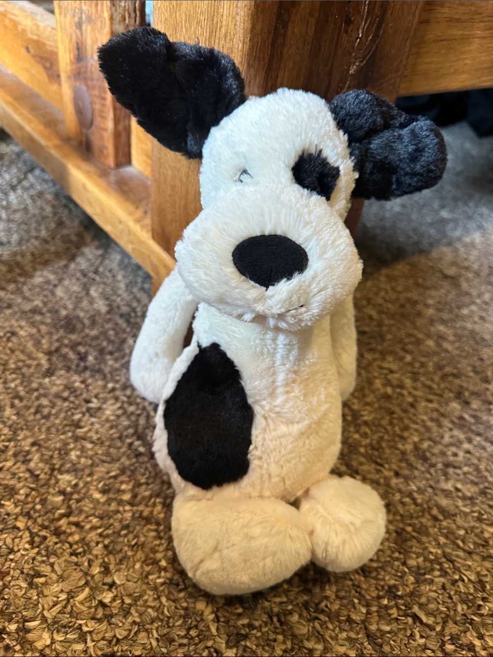 Jellycat Black and White Plush Dog Toy